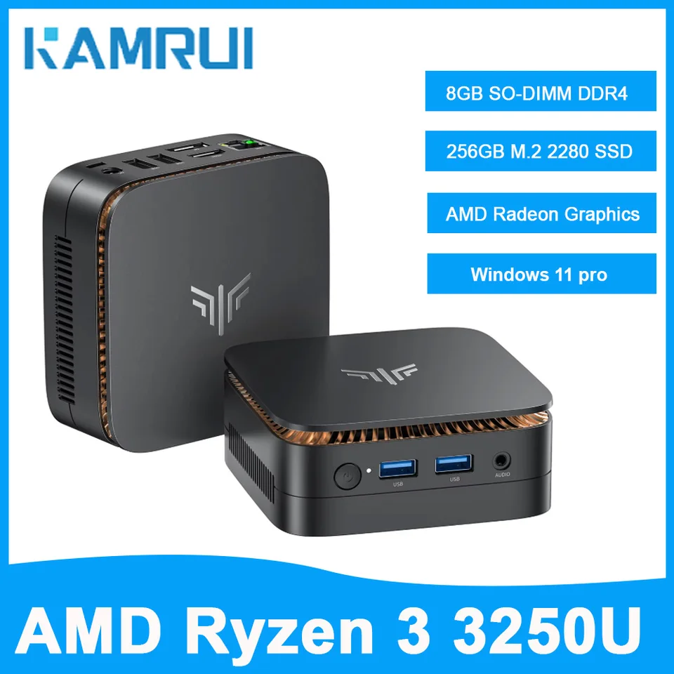 KAMRUI E1ミニPC Windows11pro AMD Ryzen 3 3250U 8GB DDR4 256GB M.2