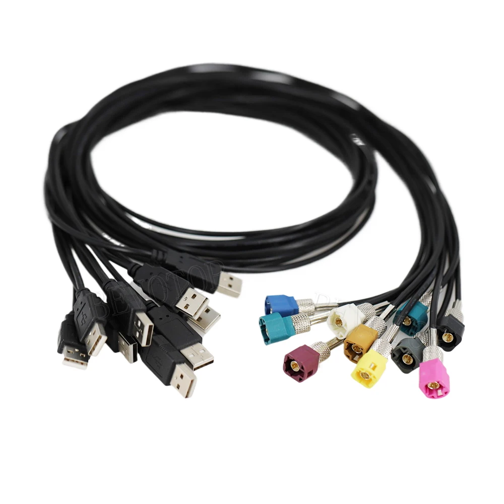 USB Male to 4 Core HSD Code A/B/C/D/G/H/J/K/Z Male Connector HSD to USB LVDS Cable Car Head Unit Control Screen RCC NAC Cable