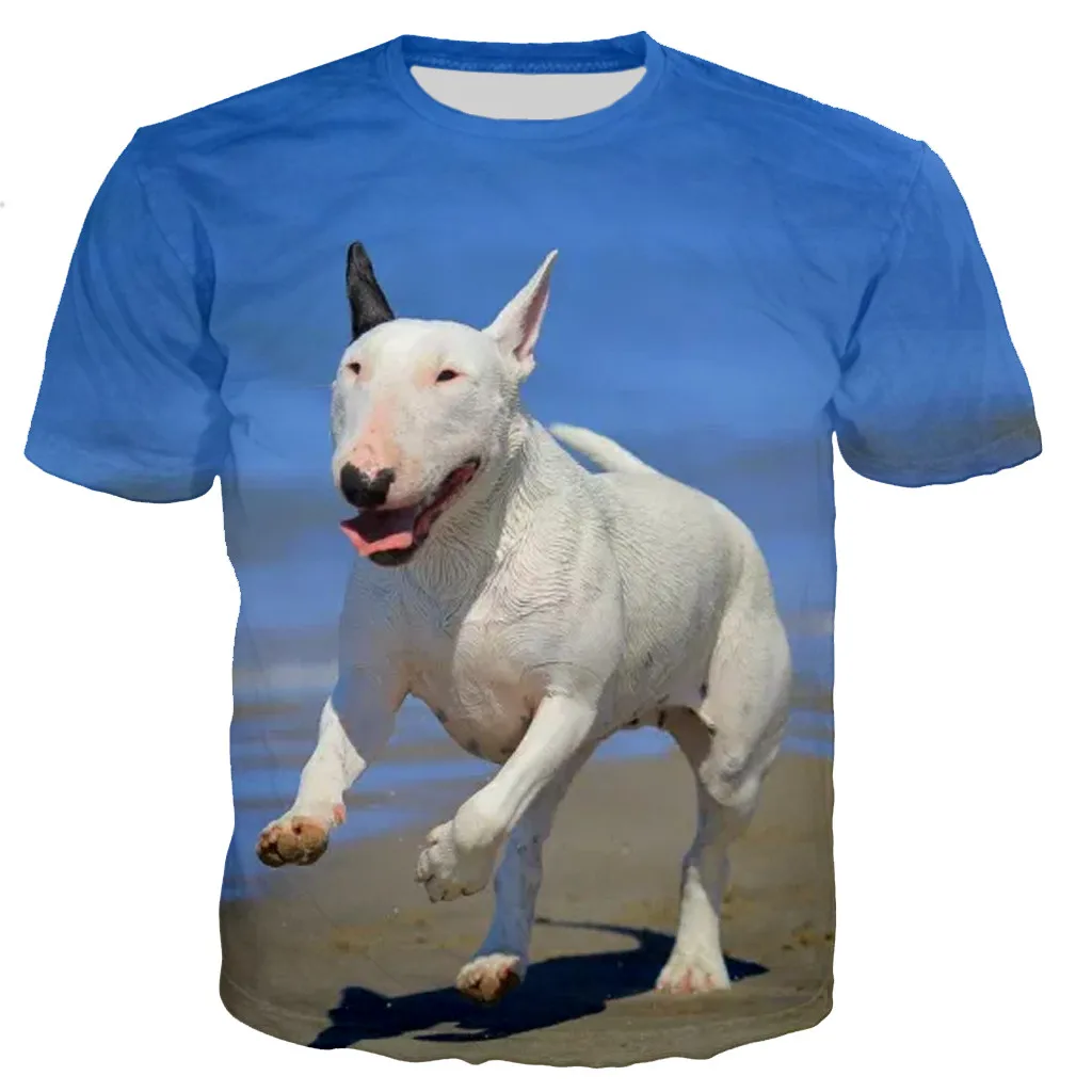 

Bull Terrier Dogs T Shirt Men/women 3D Printed T-shirts Casual Harajuku Style Tshirt Streetwear Tops