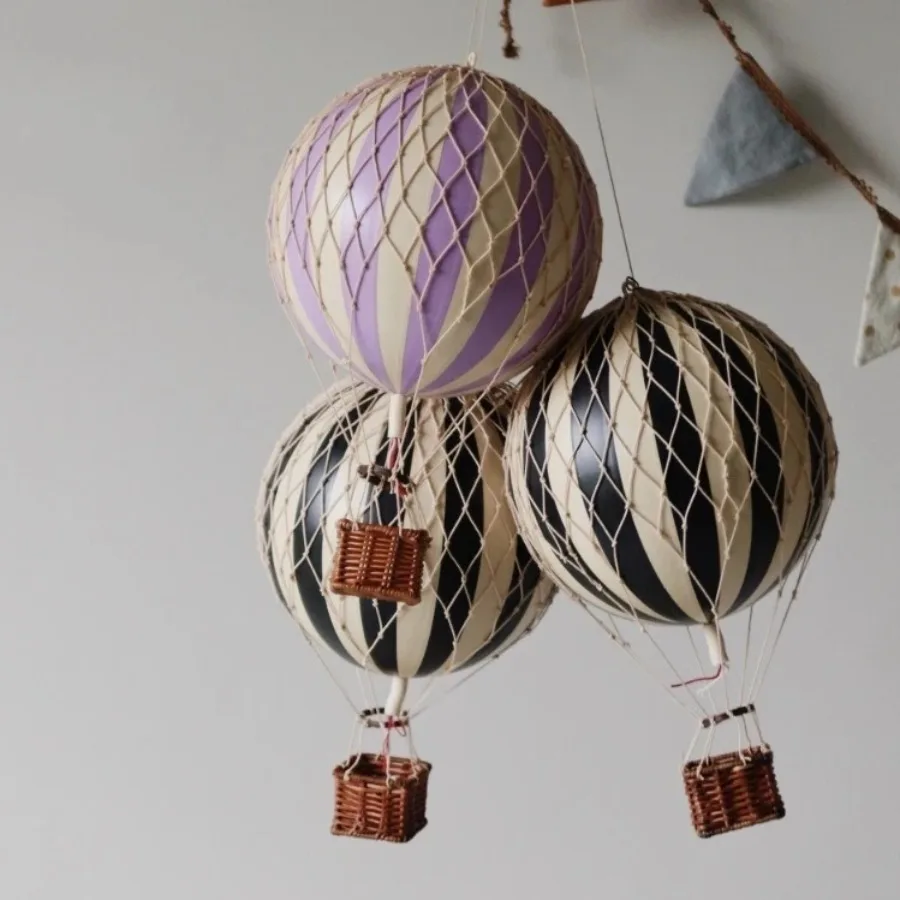 

Nordic Retro Hot Air Balloon Model Pendant Modern Ins Style Home Decoration Children‘s Room Hanging Ornament Creative Gift