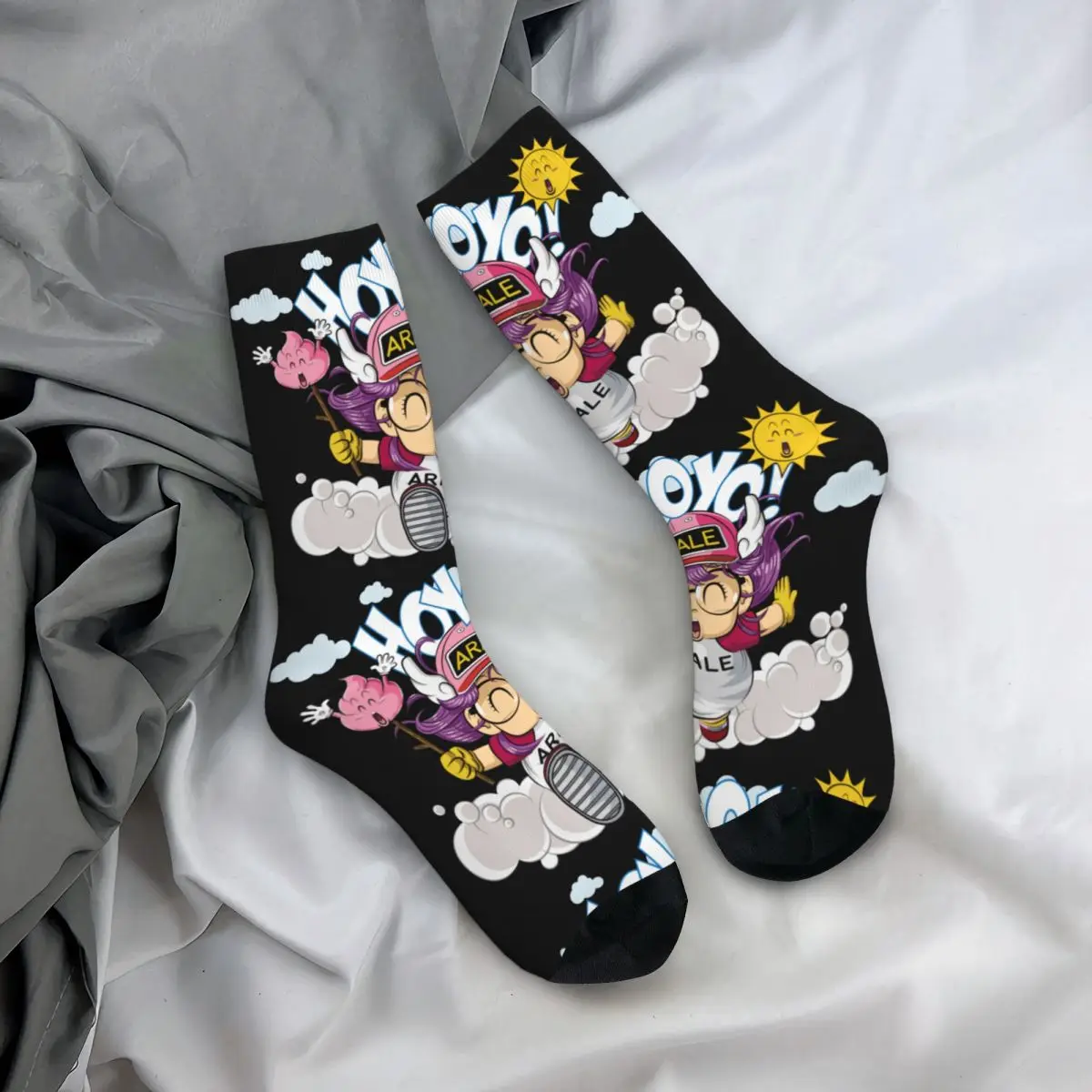 Cool Dr. Slump Arale Cozy Crew Socks Merch Dr Slump Cartoon Anime Comfortable Crew Socks Sweat Absorbing