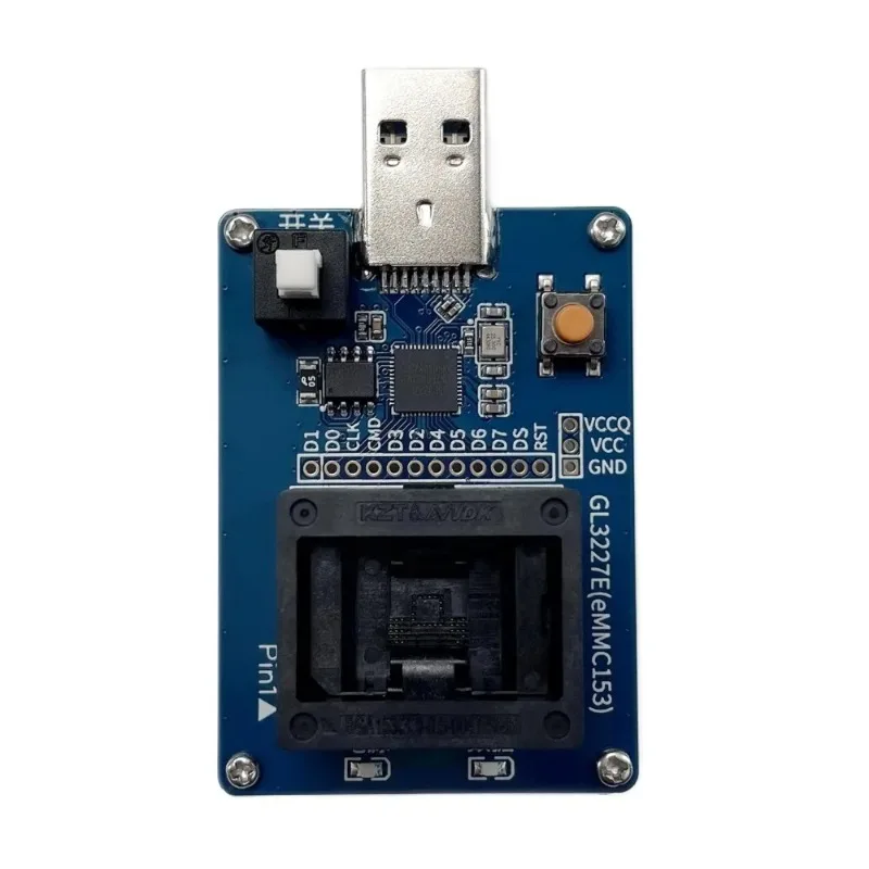 EMMC153 burning seat to USB3.0 mirror reading and writing emmc chip test bga153 test seat GL3224E