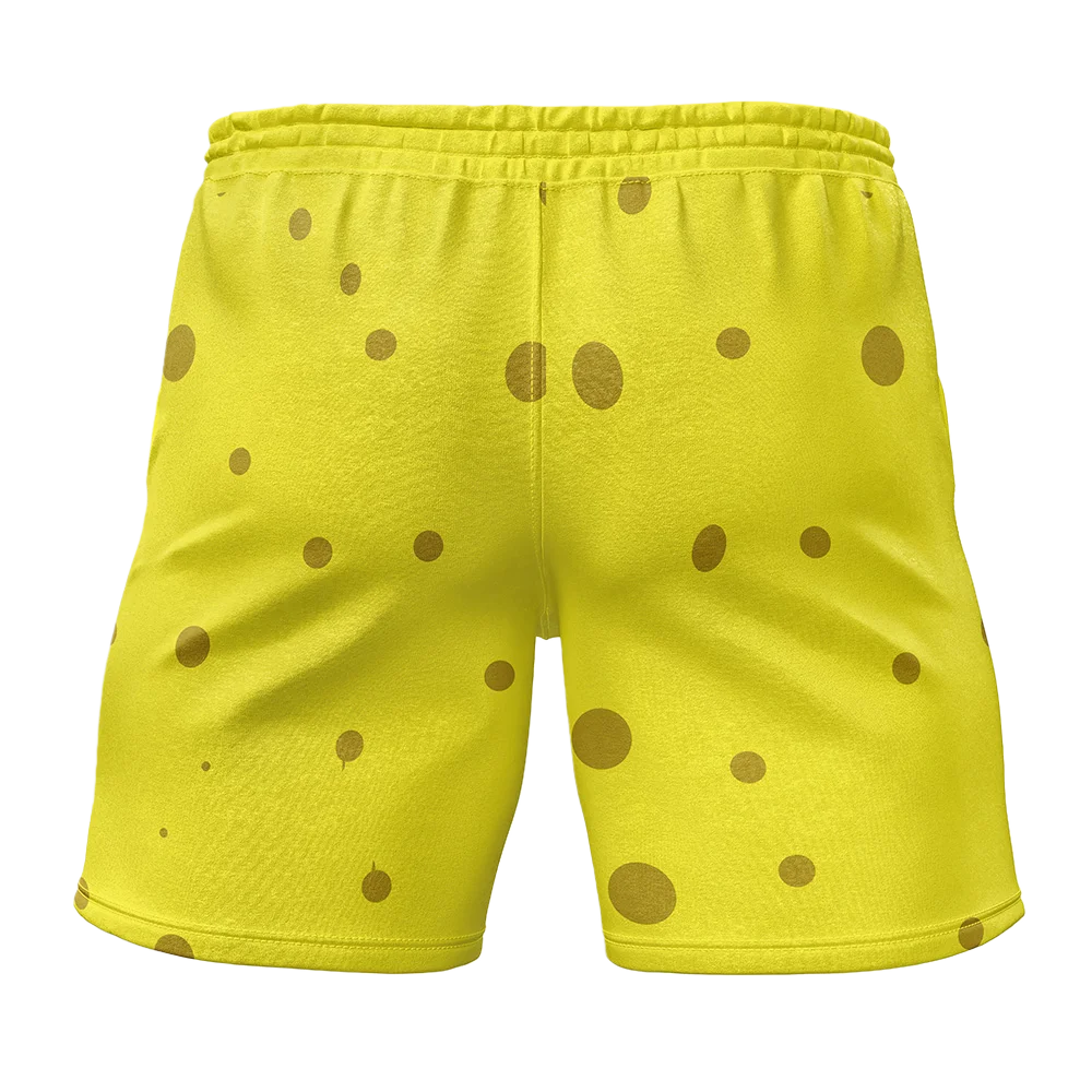 Potdemiel SpongeBob SquarePants Smile Face Allover Print Adult Kids Athleisure Shorts Family Summer Quick-dry Soft Lightweight