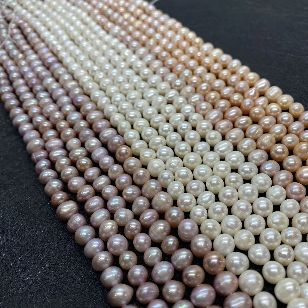 Natural Freshwater Pearl Bead AA Grade White Pink Purple Round Loose Spacer Beads Jewelry Making DIY Necklace Earrings 3mm