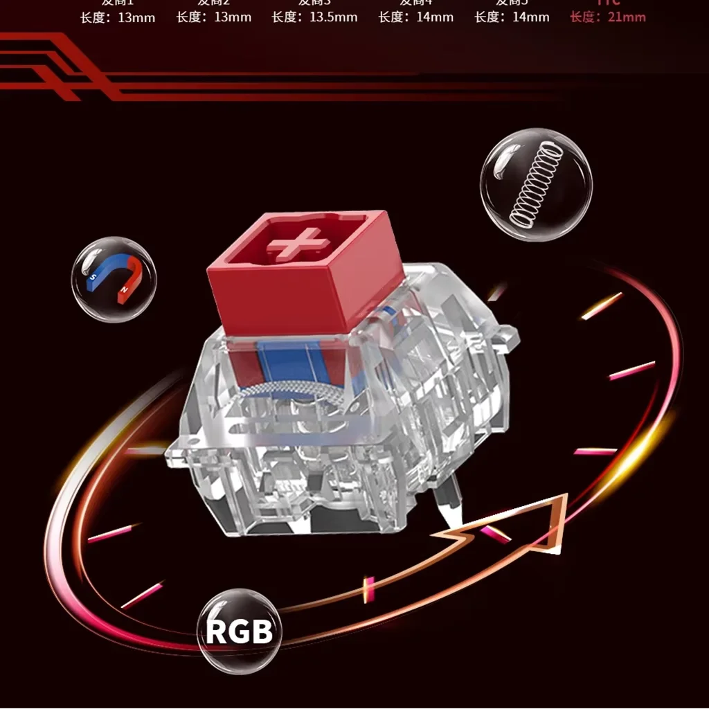 

TTC Magneto Switch RGB Version High Light Transmittance Magnetic Keyboard Esports Gaming PC Magneto Custom MX Swtiches