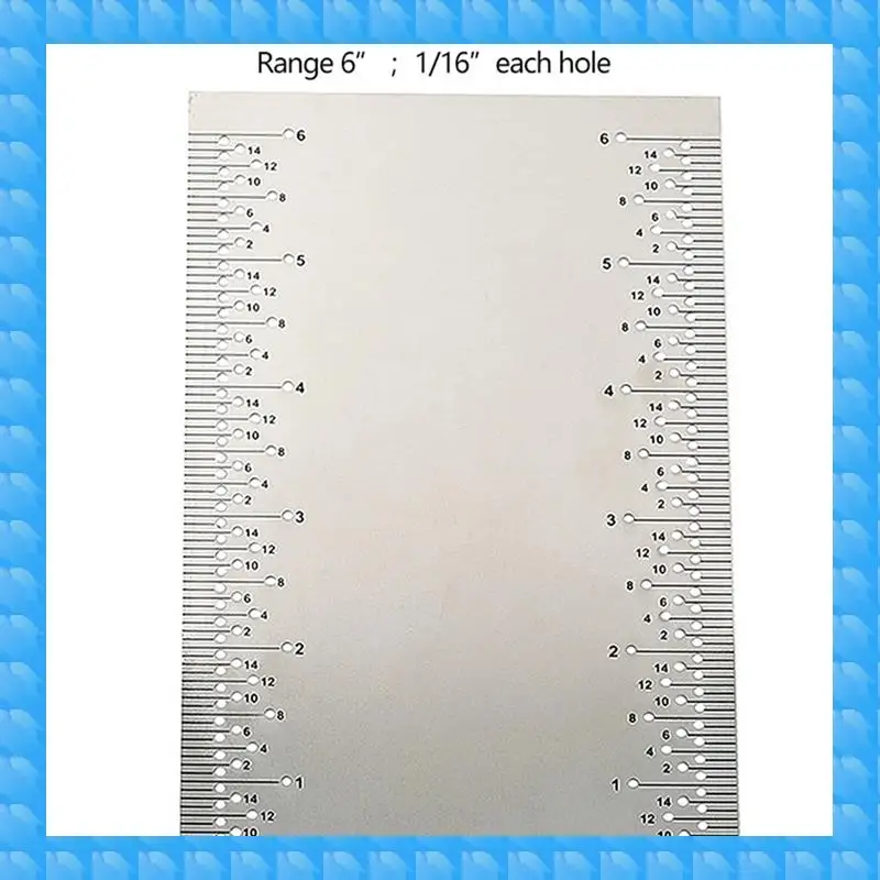 

English Hole Ruler Stainless Steel With Base Multifunctional Woodworking Marking Ruler DIY Marking Tenon And Mortise Durable