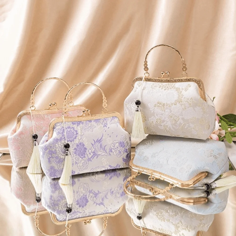 Exquisite New Chinese Style Shell Bag Embroidery Decor Fairy Look Crossbody Bag Shell Shape Women Purse Gift