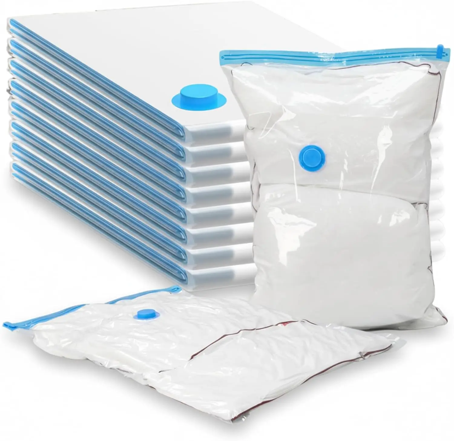 30er-Pack Vakuum-Aufbewahrungsbeutel mit Pumpe, Platzsparende Vakuumbeutel für Kleidung, Kissen, Bettwäsche, Reiseorganizer