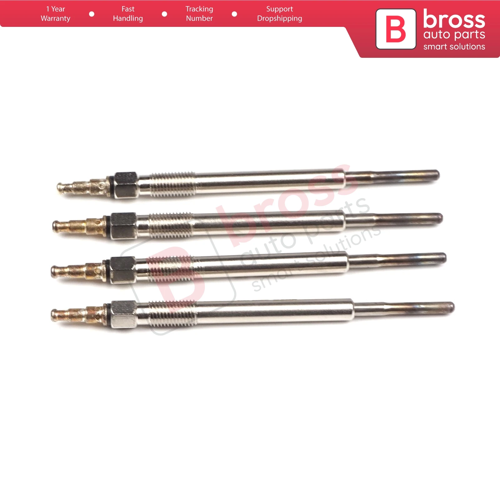 Bross Auto Parts BGP14-1 4 Pcs Heater Glow Plugs GX2117, N10579802 for VW Skoda Seat Audi Chrysler Dodge Jeep Fast Shipment