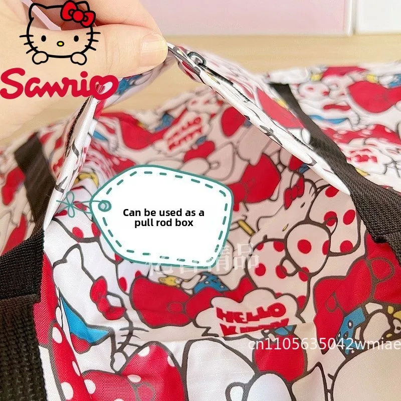 Torba podróżna damska Sanrio, duża pojemność, przenośna torba na bagaż, opakowanie do przechowywania na krótkie dystanse, torba podróżna z motywem kreskówkowym, przenośna torba na pokład samolotu.