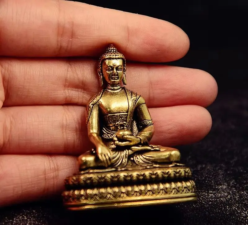 Buddha Statue Copper Ornament Tibetan Buddhism Figurine Guanyin Mother Bodhisattva Decorative Craft
