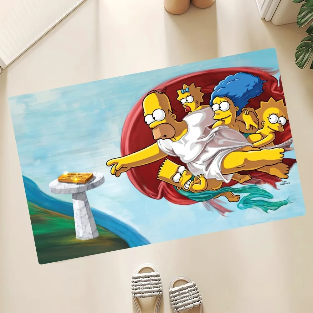 Cartoon T-The S-Simpsons Floor Mat Anti-Slip Doormat Home Entrance Doormat Bedroom Bathroom Living Room Floor Mats Kitchen Rug