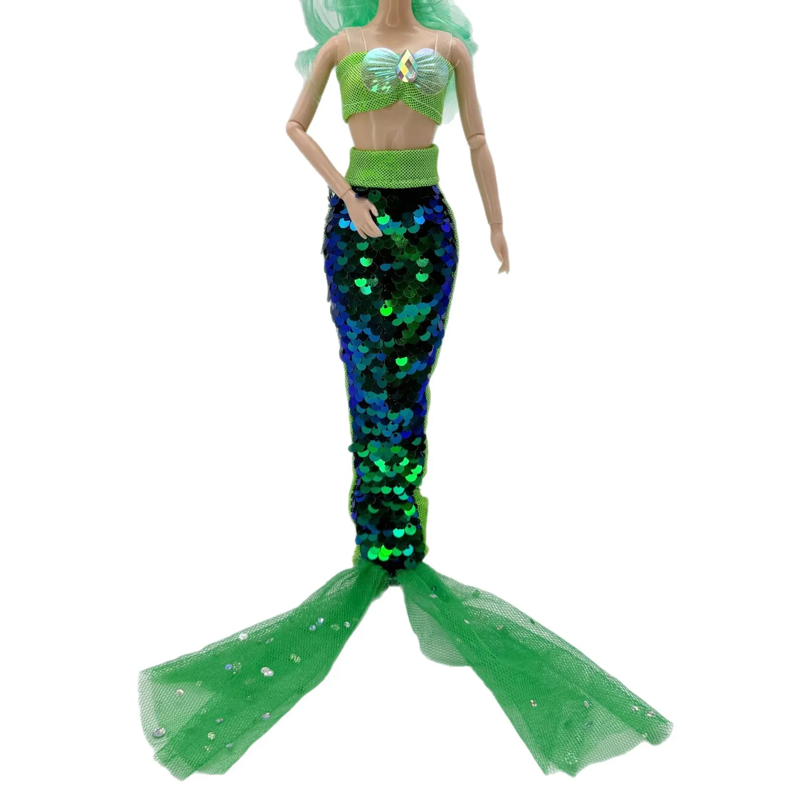 11 pollici sirena bambola set completo multi giunti mobili 1/6 30 cm bambola con gonna di paillettes vestiti vestito ragazze vestono giocattoli regali fai da te