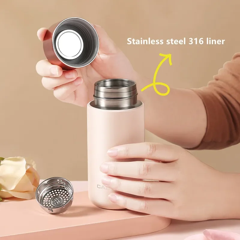 230ml Mini Stainless Steel 316 Vacuum Flask With Filter Portable Fashion High Quality Coffee Tea Thermal Water Bottle Tumble