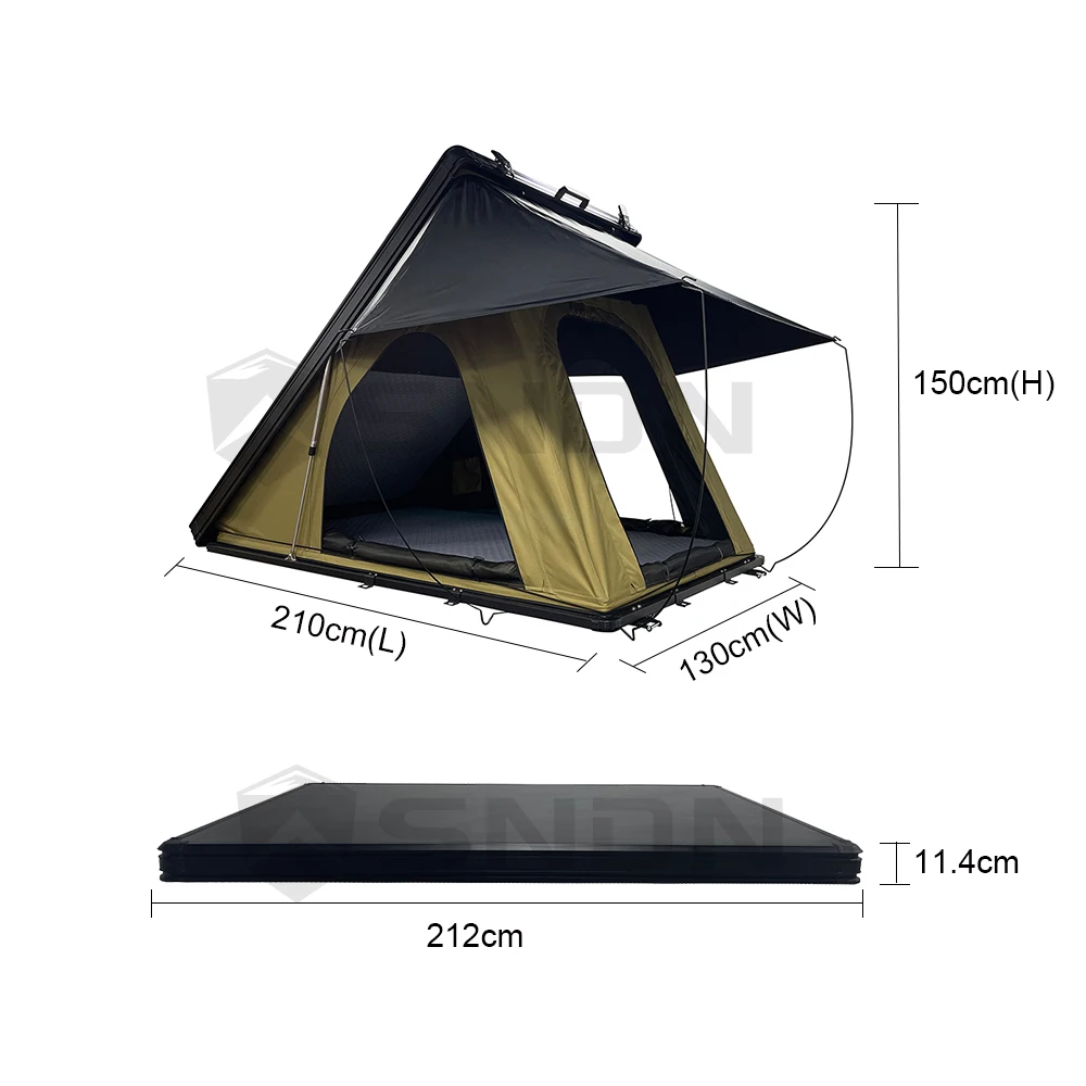 

4 Person Light Weight Slimline Rooftop Tent Aluminum Camping Car Roof Top Tent Hard Shell Four-season RTT