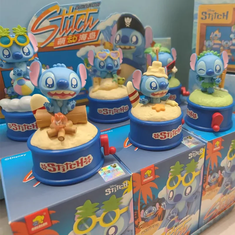 

Stitch Moe Island Series Blind Box Cute Cartoon Desktop Handheld Ornament, Movable Clockwork Trendy Play Surprise Blind Box Toy