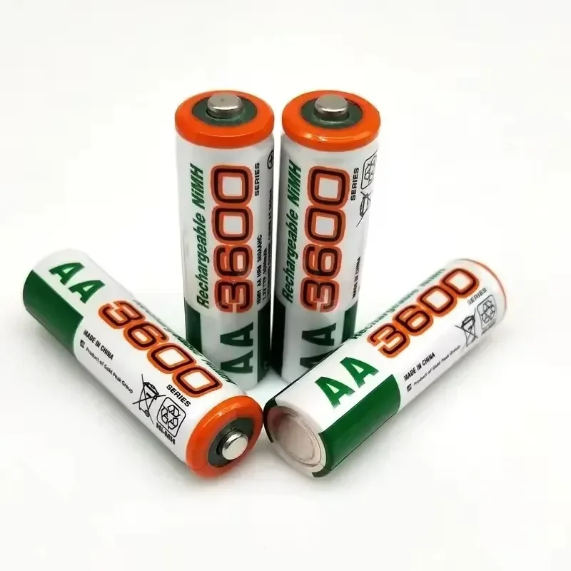 100% New AA 1.2Vbattery 3600mAh rechargeable battery, 1.2V Ni-MH AA battery, suitable for clocks, mice,computers