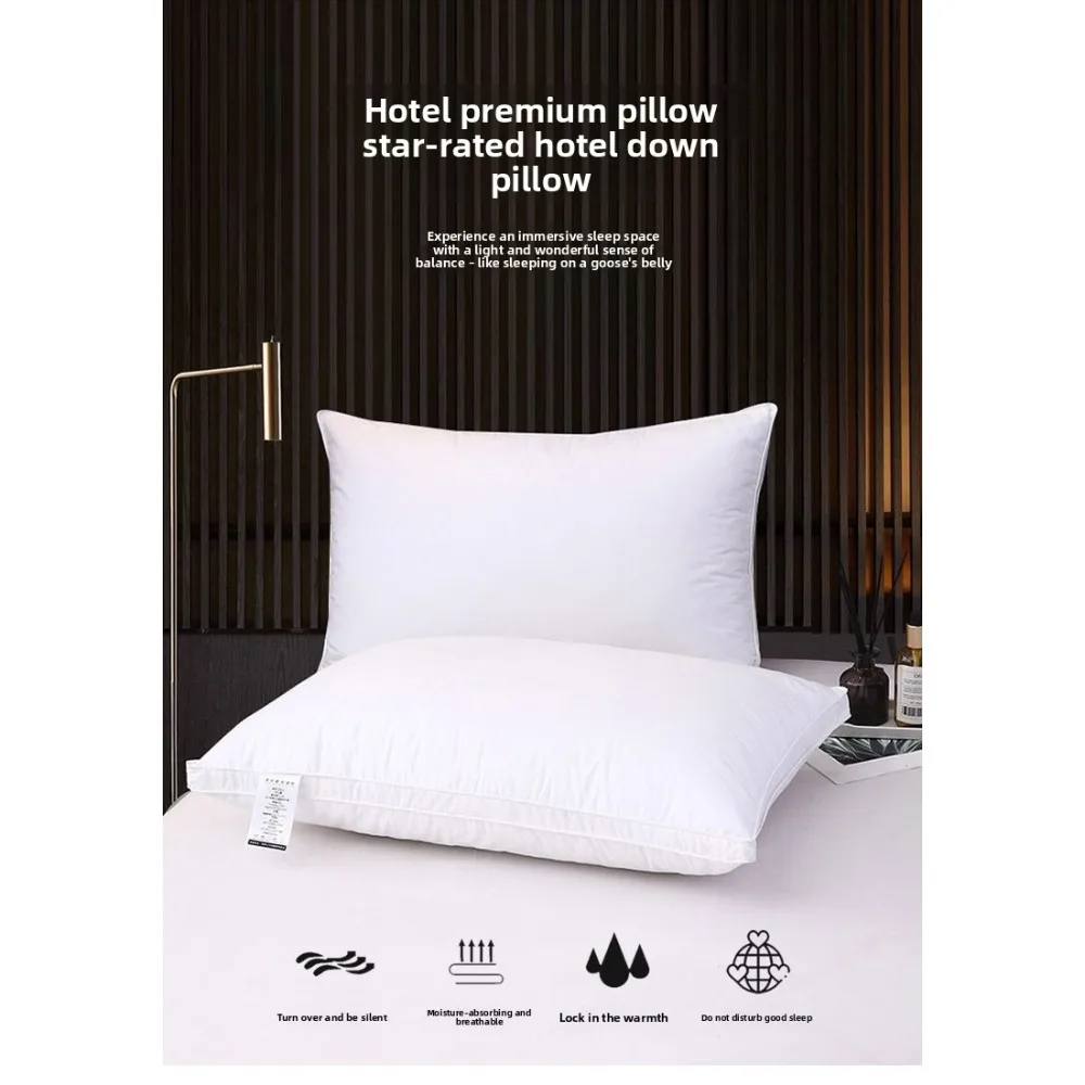 

Подушка из белого гусиного и утиного пуха, качество пятизвездочного отеля, мягкая поддерживающая подушка для дома и отелей, оптовая продажа, 1 шт.