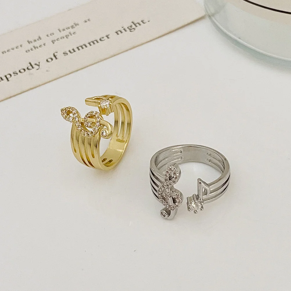 Musiknote, offen, dekorativ, Schmuck, Geschenke, verstellbare Ringe, Finger, Valentinstag