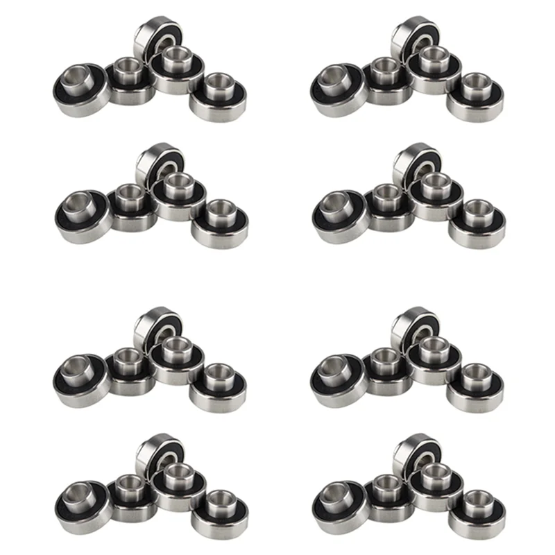 

40Pcs 608-2RS Longboard Integrated Bearing Skateboard Wheel Bearing Inline Roller Skate Bearing 8X22X12.6Mm,Black-B60B