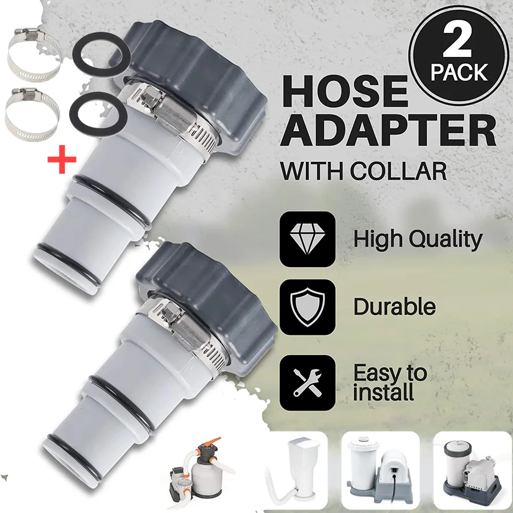 2-4PCS Replacement Hose Adapter Anti Leak Plastic Pool Drain Pump Thread Connection Valve Drain Adapter for Intex ARU