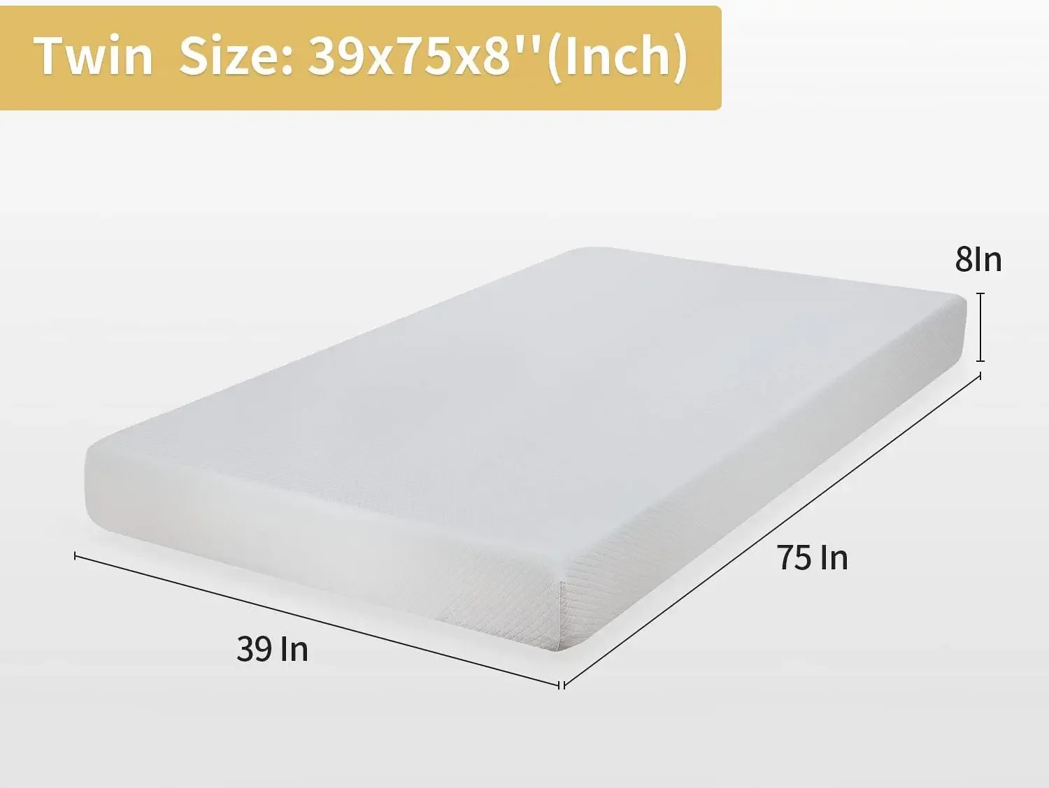 8 Inch Twin Gel Memory Foam Mattress Fiberglass Free/CertiPUR-US Certified/Bed-in-a-Box/Cool Sleep & Comfy Support