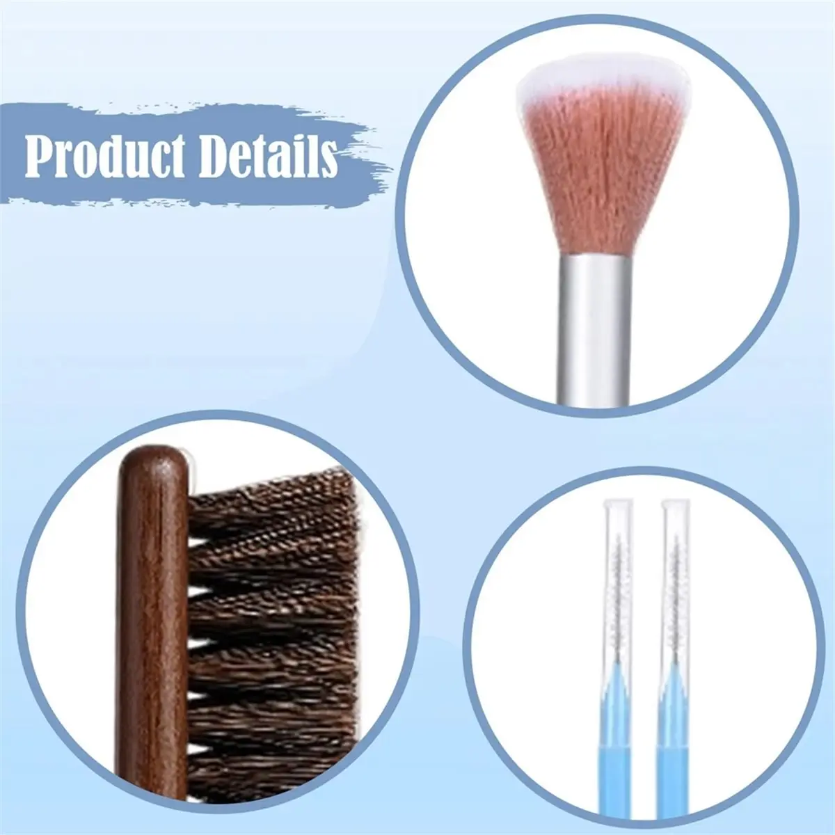 18 Pcs Jewelry Cleaning Brush Set with Polishing Cloth Jewelry Cleaning equipment Set Metal+Plastic+Wood