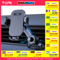 TOPK D42T Car Phone Mount , Extended Arm 3-Point Support Extendable Metal Hook Superior Stability Cell Phone Holder for Cars