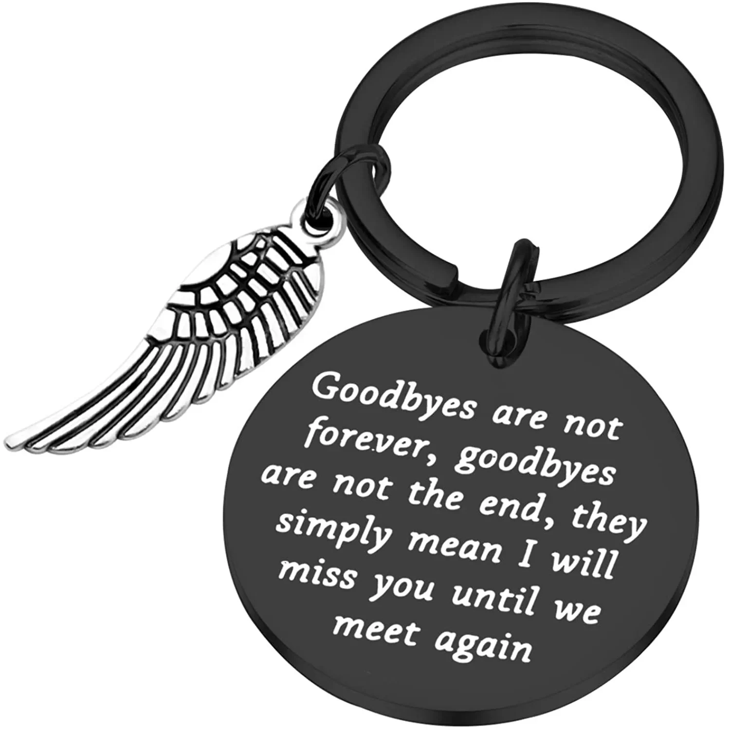 Charm Mom Dad Memorial Gift Keychain Pendant In Memory Of Loved One Angel Wing Key Chains Goodbyes are Not Forever