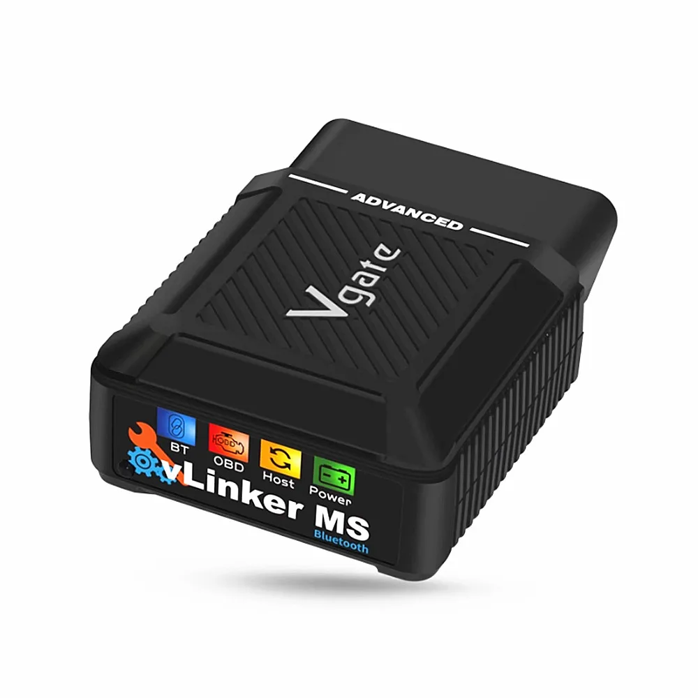Vgate vLinker MS Bluetooth MFi работает с iOS, Android и Windows, поддерживает 5 CAN-каналов, OBD-сканер для автомобилей, бесплатные обновления прошивки.