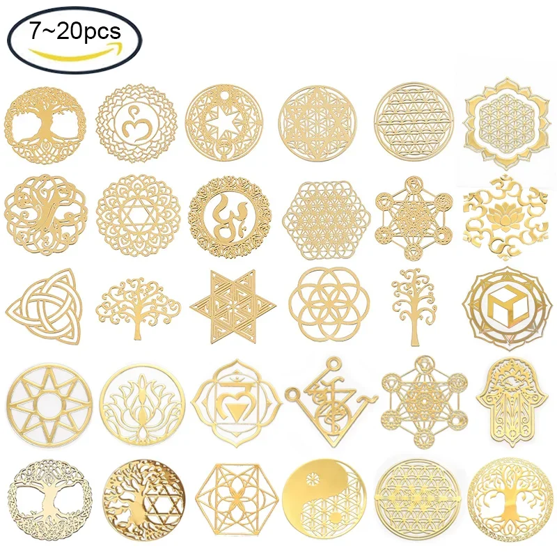 8 Pcs Tree of Life Stickers Self Adhesive Golden Stickers Energy Tower Material for DIY Scrapbooks, Resin Crafts -Tree o Life