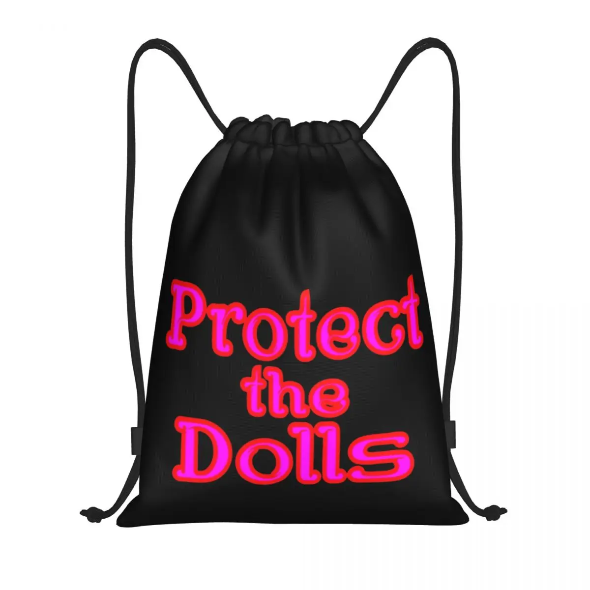 

Protect The Dolls Funny Quote Pride Drawstring Backpack Sports Gym Sackpack String Bag for Yoga