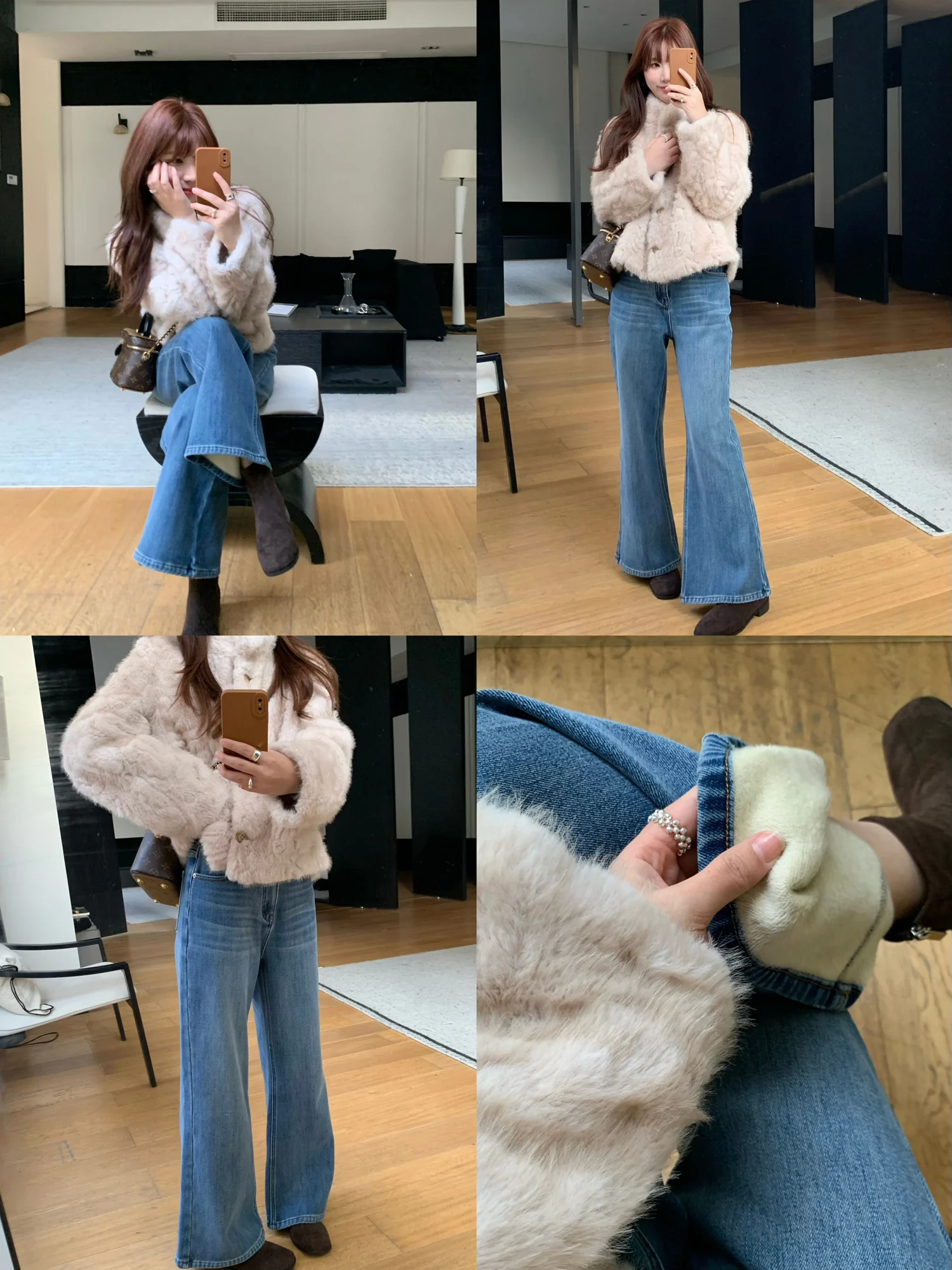 

Джинсы с высокой талией, расклешенные, на подкладке, широкие, повседневные, из денима, в стиле ретро, женские, с высокой талией, хлопковые, на молнии, однотонные, осенние...