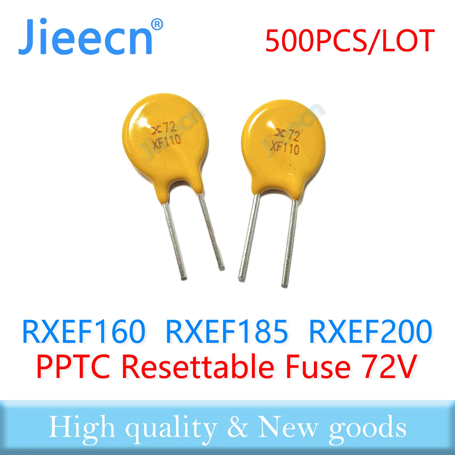 

Jieecn 500PCS RXEF160 RXEF185 RXEF200 72V 1.6A 1.85A 2A XF160 XF185 XF200 Resettable Fuse PPTC DIP Chinese High Quality RXEF