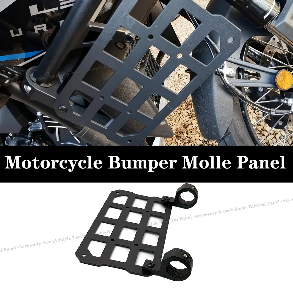 

Motorcycle Bumper Molle Panel For Trunk Storage Carbon Steel Waterproof Tactical Molle Organizer Modular Storag