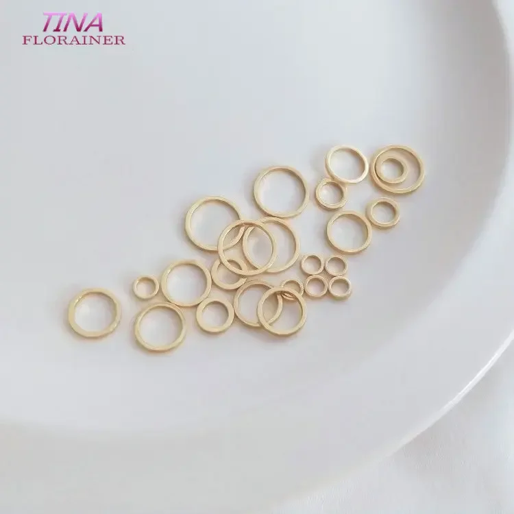 20PCS 24K Gold Color Plated Brass Closed Rings 4MM 5MM 6MM 8MM 10MM Jewelry Accessories Making Supplies