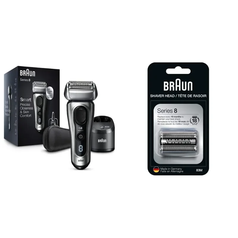 Braun Electric Razor for Men, Series 8 8467cc Electric Foil Shaver with Precision Beard Trimmer