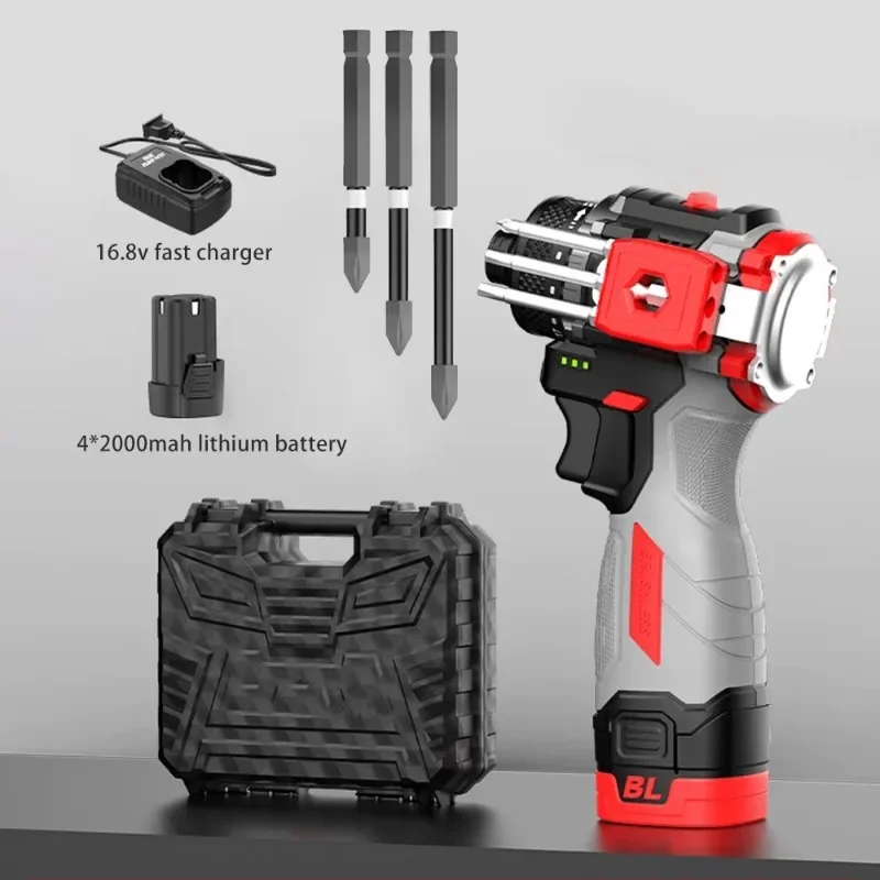 New Brushless Electric Drill Cordless Percussion Screwdriver Household Portable Electric Screwdriver Handheld Power Tool