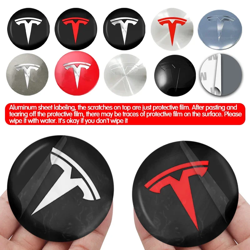 4pcs/set 60mm tesla Car Wheel Center Hub Cap Cover Emblems Sticker Car Logo car styling accessories for Tesla Model 3 Y S X