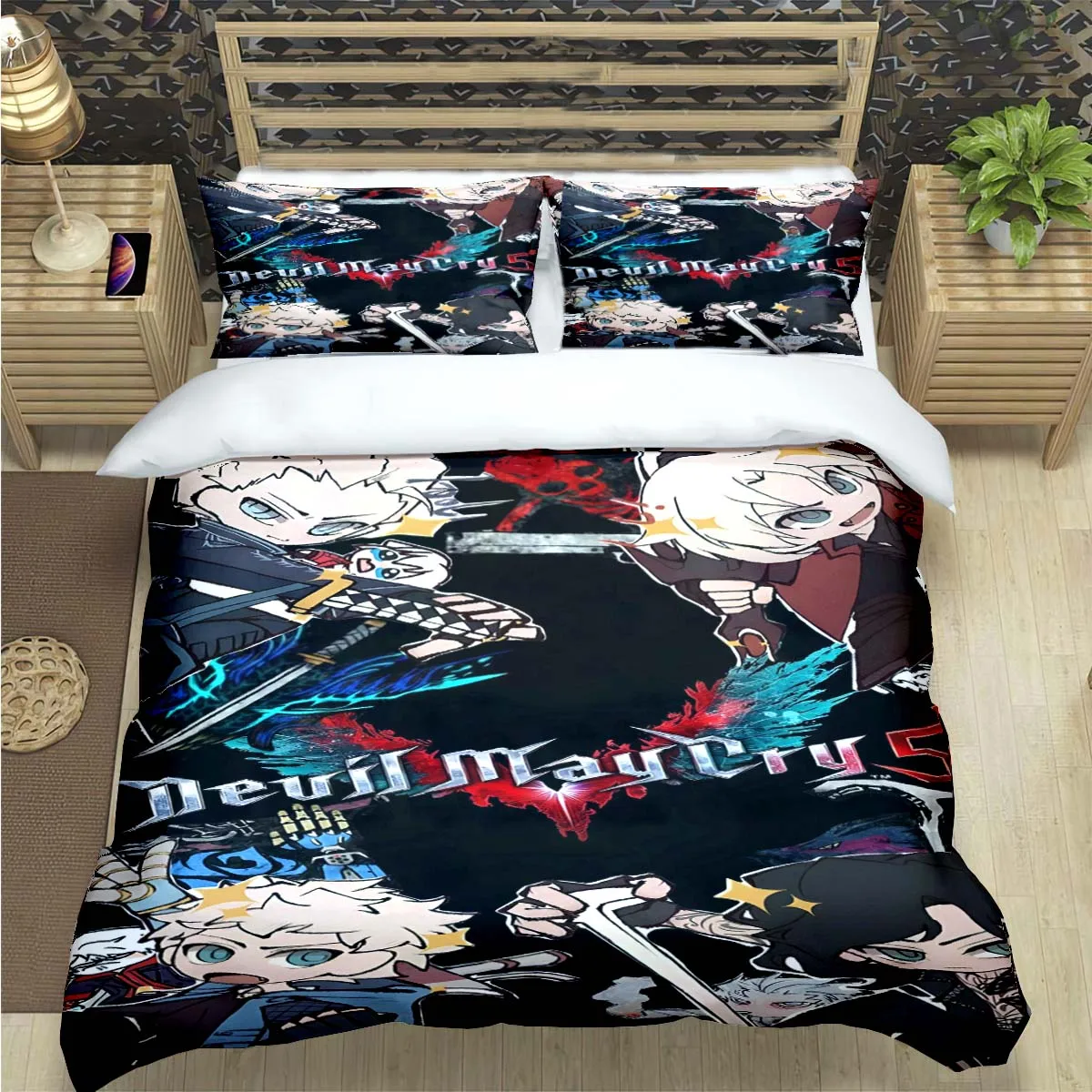 

Fashion D-Devil May Cry Game Print Bedding Sets Exquisite Bed Supplies Set Duvet Cover Bed Comforter Set Bedding Set Luxury Gift