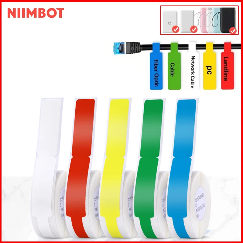 NIIMBOT Cable Labels Adhesive Color Sticker Waterproof Paper For D110 D11 Mini Portable Printer For Barcode Price Jewellery Tags