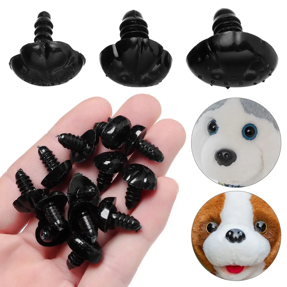 40pcs Crafts Black Plastic DIY Dog Noses Plush Dolls Toys For Bear Buttons Toy DIY Safety Noses Accessories