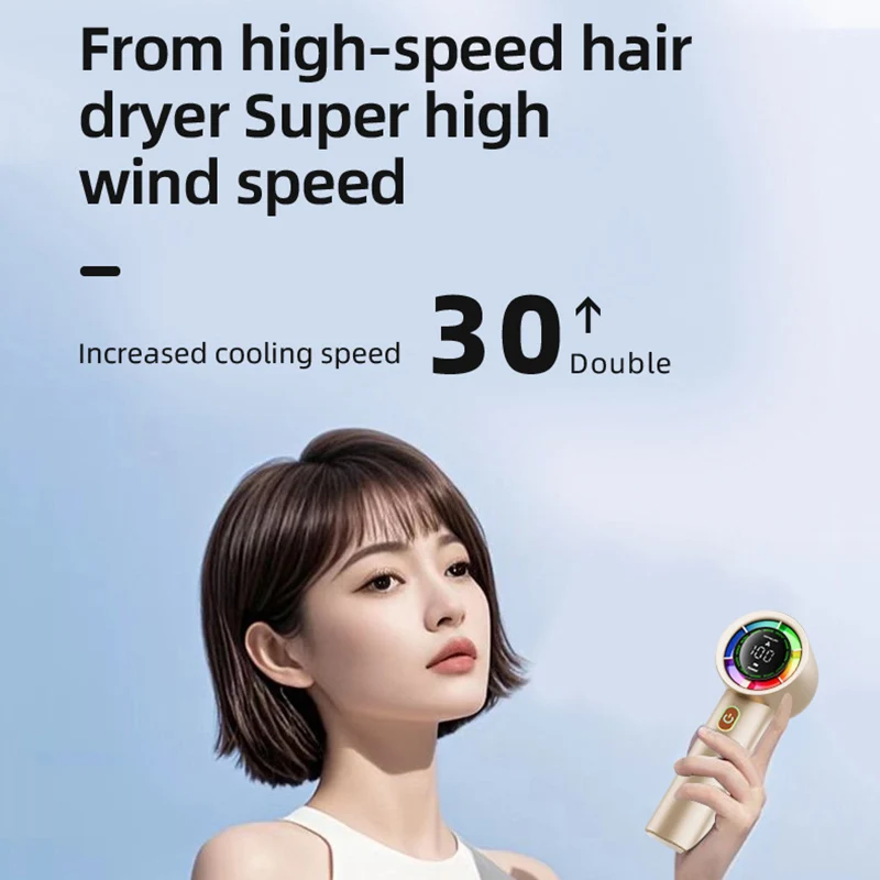 Xiaomi draagbare elektrische ventilator Hoge snelheid 100 snelheden Ijskompresventilator Digitaal display Turbine Mini-campingventilator Hoge wind Thuis Nieuw