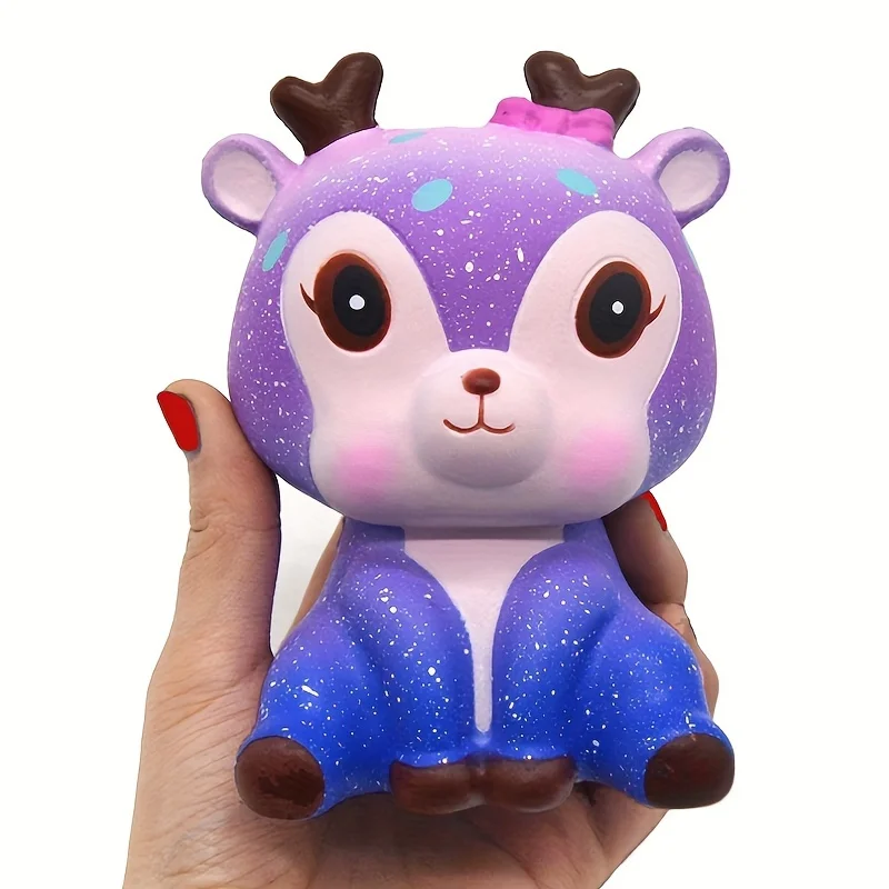 Schattig Galaxy herten dier squishy speelgoed met crème geur en riem anti-stress grappige gadget nieuwigheid cadeau voor kinderen