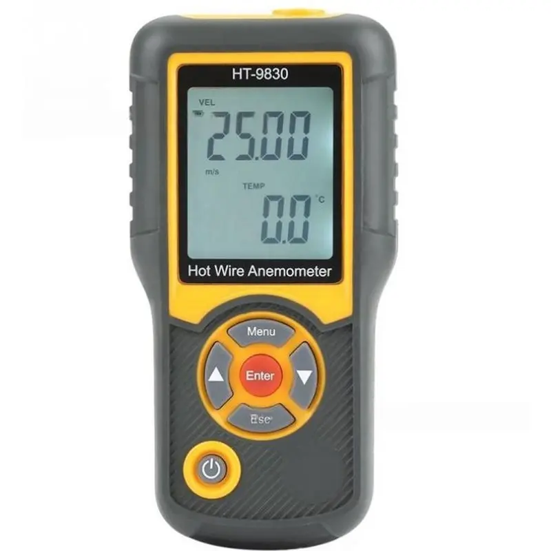 HRBAJ-HT-9830 Digital Wind Speed Meter, Professional Handheld Wind Speed And Temperature Tester, Anemometer Sensor