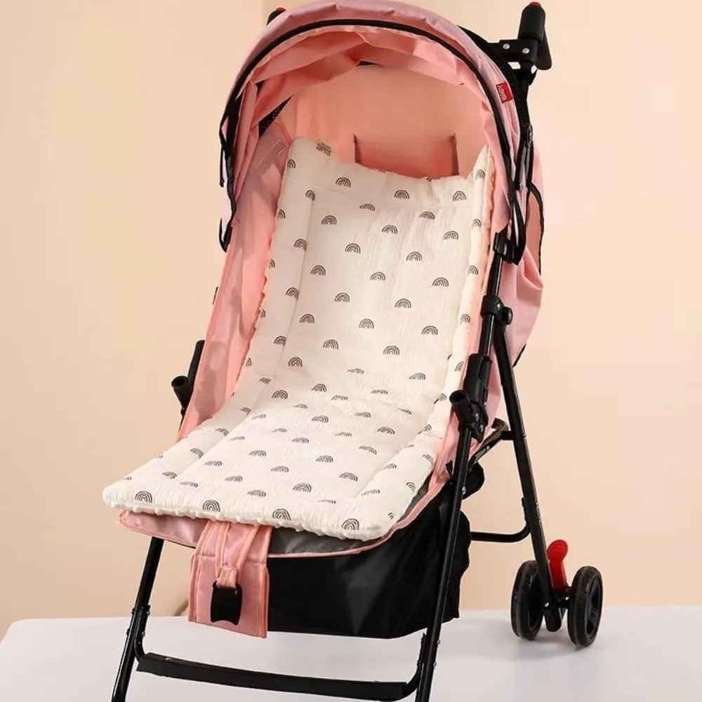 Universal Cartoon Baby Stroller Cushion Rainbow Flower Trolley Mattress Soft Rabbit Baby Seat Cushion High Chair Trolley