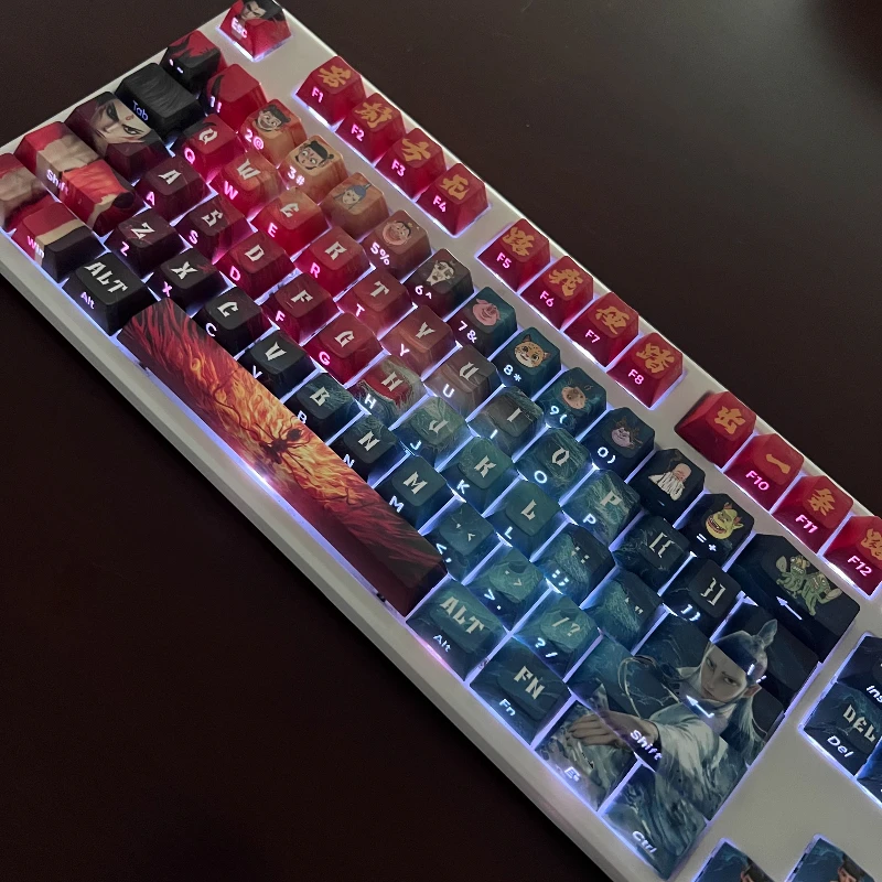 Keycap Tema Ne Zha 2 Personalisasi Kustom Desain Asli Tutup Kunci Titik Resin Keycap Transparan Anime Kartun Lucu untuk Gaming