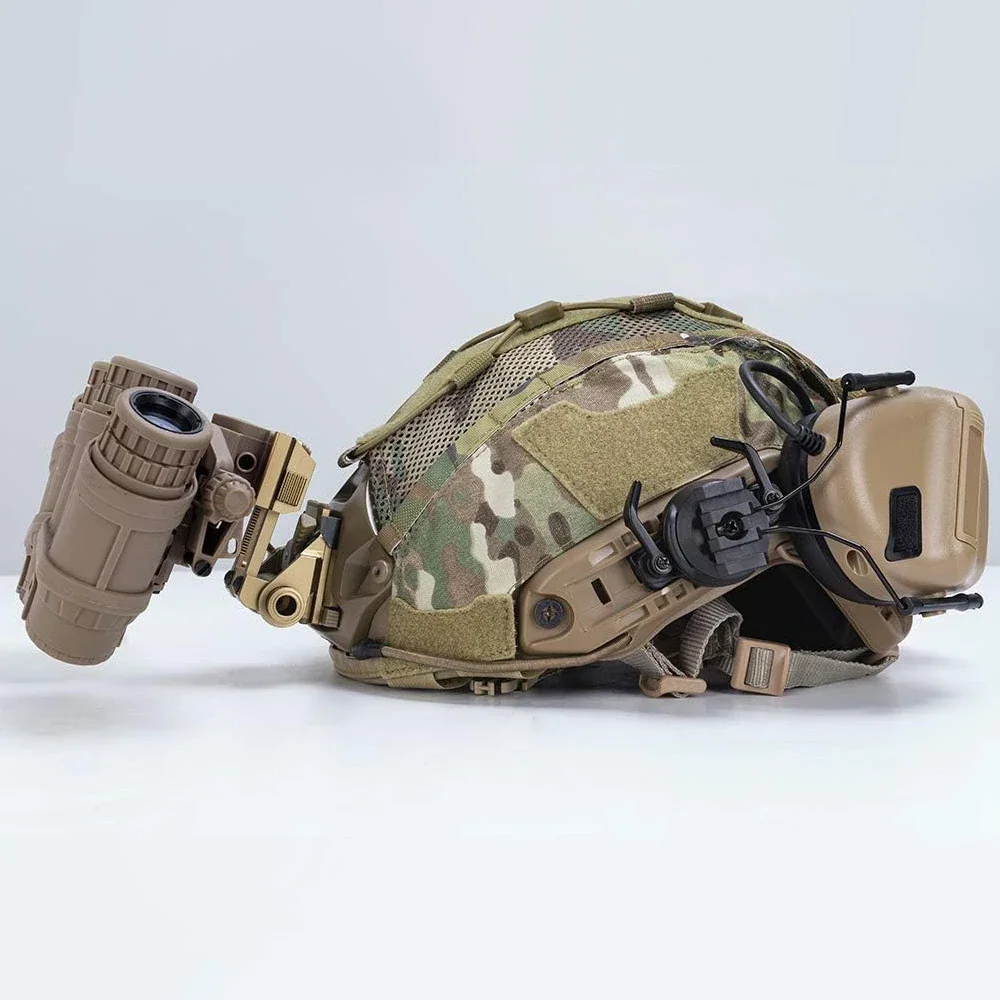 Without Helmet - Tactical Helmet Cover for Fast Helmet Multi-Camo Helmet Cover   Military Paintball Hunting Shooting Gear