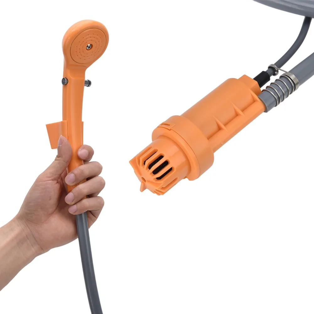 DC12V/24V Camping Shower 5 Meter Cable with Water Pump Camp Showerhead 3D Sprayer Adjustable Water Flow Handheld Shower Head