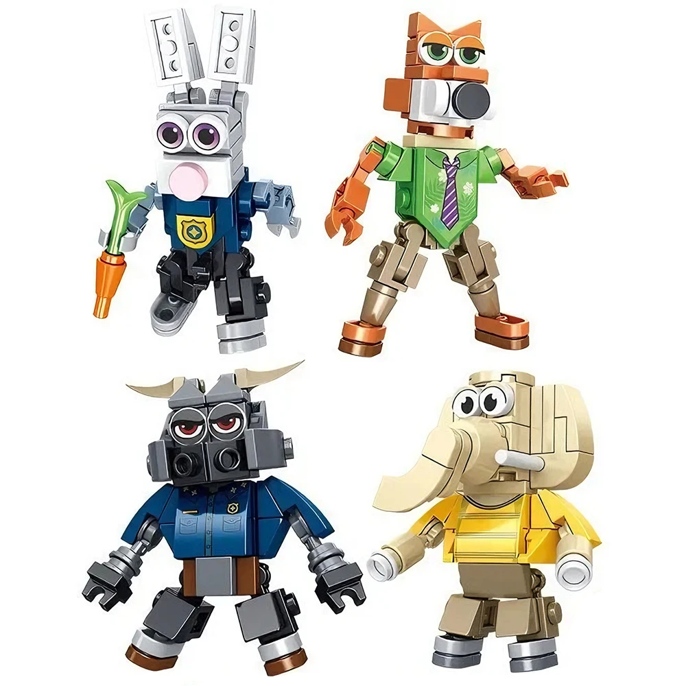 حار بيع Zootopia 2 صندوق أعمى الجسيمات تجميعها اللبنات التعليمية دمى هدايا الأطفال لغز بناء لعبة المكعبات